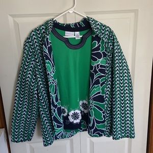 Alfred Dunner Spring Tee & Throw Over Jacket